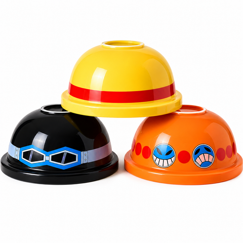 One Piece - 3-Piece Ceramic Ramen Bowl Set ( Ace, Luffy And Sabo )