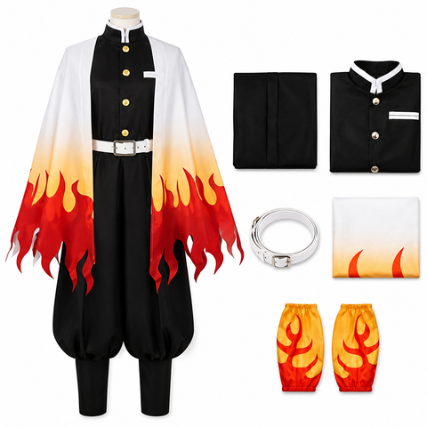Demon Slayer - Kyojuro Rengoku (Flame Hashira) Cosplay Costume Set