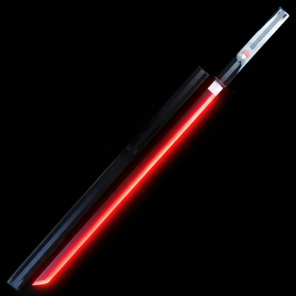 Naruto €“ Sasuke Black Katana Red LED Wood Sword – Animix Store