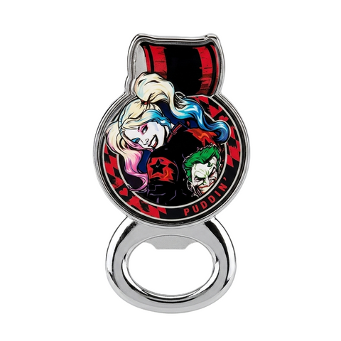 Official Warner Bros. World Abu Dhabi - Harley Quinn & Joker Bottle Opener, Paper Clip & Fridge Magnet