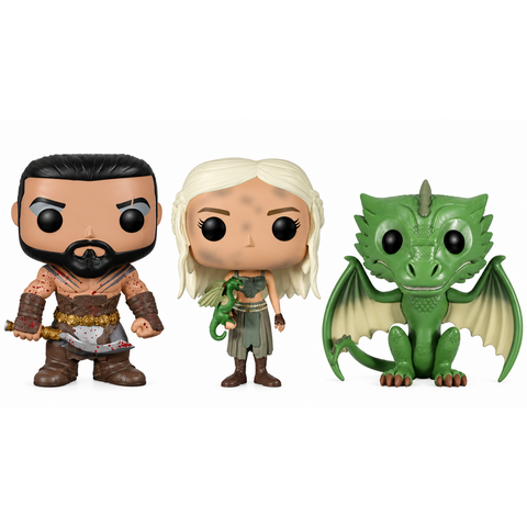 Funko Pop! Game of Thrones: Khal, Khaleesi, & Rhaegal (3-Pack Exclusive)