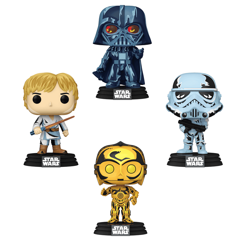 Funko Pop! Star Wars: Darth Vader, Stormtrooper, C-3PO, & Luke Skywalker (Comic Art Edition / Target Exclusive 4-Pack)
