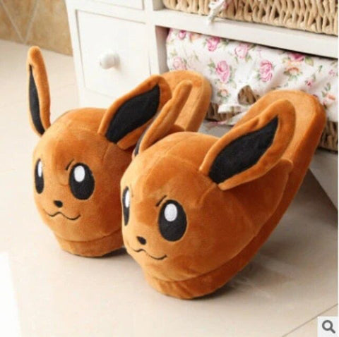 Pokemon Eevee Plush Slippers Cosplay