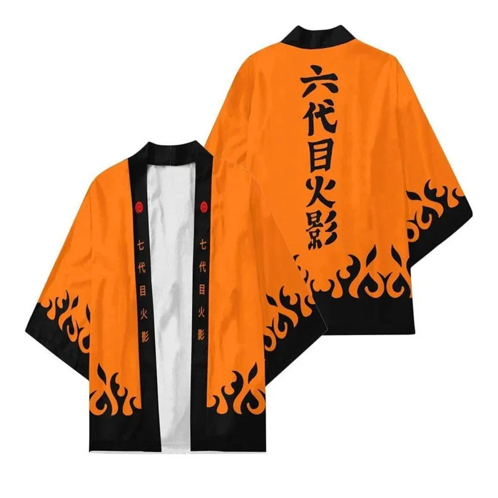 Naruto - Naruto Uzumaki Orange Hokage Haori Kimono – Animix Store